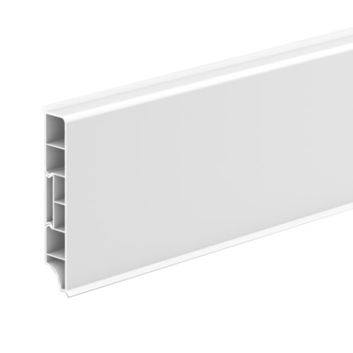 Плинтус прямоугольный 80мм 2,2м ИдеалДюра (ИД-ПП80 001Бел)