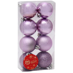 Шары новогодние Классика блеск ассорти сиреневый набор 8 шт, диаметр: 5 см (6531970)