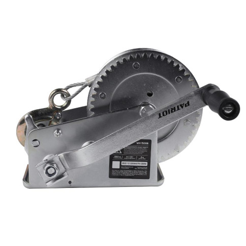 Лебедка барабанная тросовая PATRIOT WH 1500B тяга 1,5т, трос 8м