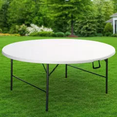 Мебель садовая Green Days Марьяна MAX 180х180х74см круглый стол+6 стульев, пластиковая столешница, белый (354923)