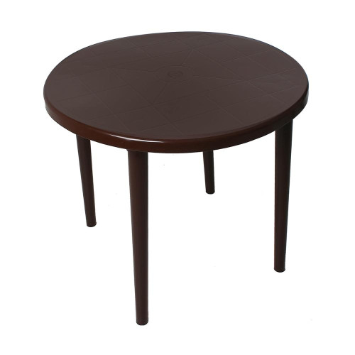 Стол пластм круглый шоколад 900х900х710мм (217534)