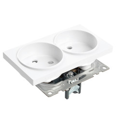 Розетка 2-ая 2P Катрин белый с защитной шторкой GLS10-7113-01