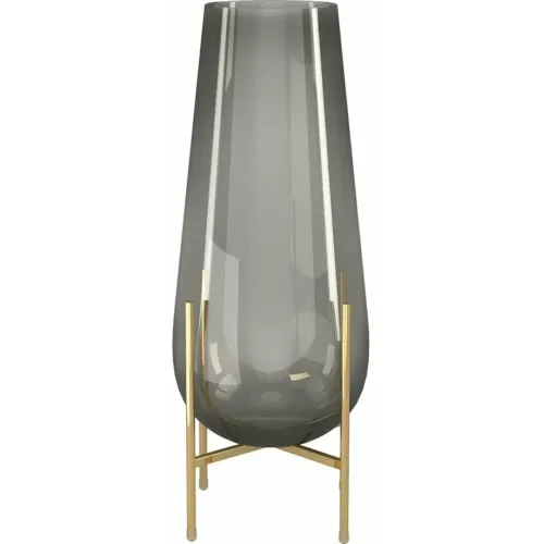 Ваза QWERTY Calisto на глянцевой подставке 29,5*16см графитовая(1631)