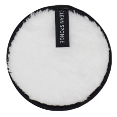 Спонж для умывания Ф11см, с подвесом, чёрный/белый