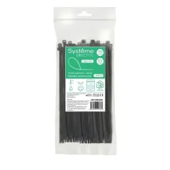 Стяжка кабельная (хомут) Systeme Electric 200х3,6 черная 100шт в пакете с замком ЗИП-ЛОК