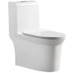 Унитаз-монолит EVA GOLD SM9610R безободковый, тонкое сиденье ДП, с гофрой и гибкой подводкой