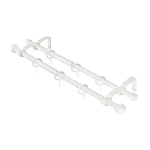 Карниз Ле-Гранд кованный 1,6-3,0м (2ряд) D16/19 белый, шар (5)