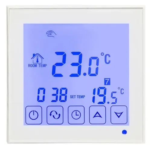 Термостат REXANT сенсорный с автоматическим программированием R200W белый 51-0573