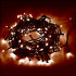 Гирлянда Нить 10м темная нить 100LED свечение теплое белое, 8 режимов (3556789)