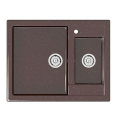 |Мойка композитная глянцевая MARRBAXX прямоугольная Санди 1,5-чаши Z19/Q16 шоколад, сифон, 615х500х210мм