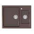 |Мойка композитная глянцевая MARRBAXX прямоугольная Санди 1,5-чаши Z19/Q16 шоколад, сифон, 615х500х210мм