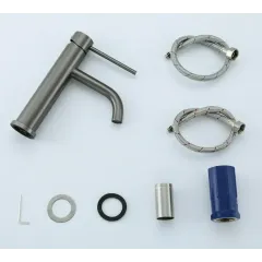 Смеситель для умывальника FRAP F10807-9, оружейная сталь