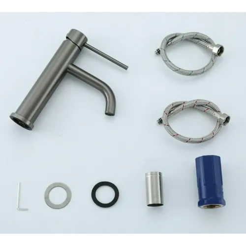 Смеситель для умывальника FRAP F10807-9, оружейная сталь