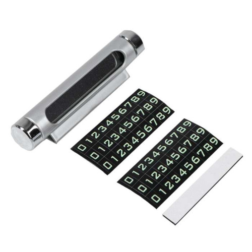 Табличка с номером сотового для авто, люминисцентные цифры, серебро (4331020)