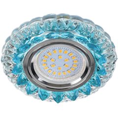 Свет. точ. ECOLA LD7009 MR16 Кристалл голубой/хром FB16CCEFB(622607)(*1)