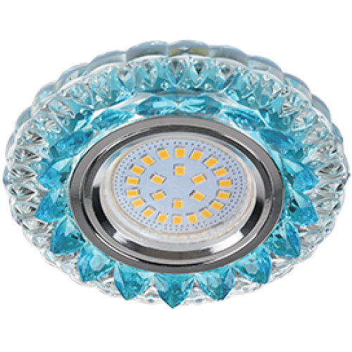 Свет. точ. ECOLA LD7009 MR16 Кристалл голубой/хром FB16CCEFB(622607)(*1)