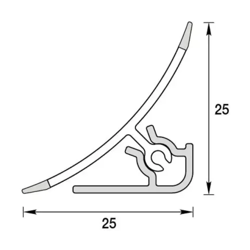 Плинтус ПВХ ИДЕАЛ для столешницы 547 Лофт светло-серый 3м.