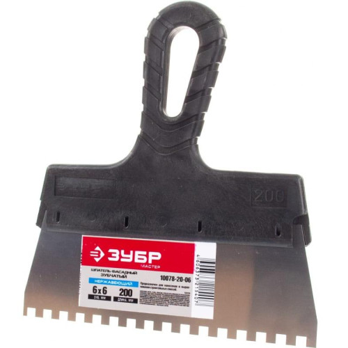 Шпатель ЗУБР зуб. нерж. 200мм/6мм (10078-20-06)