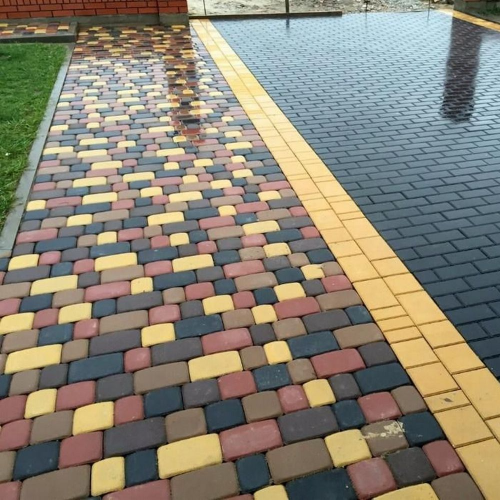 Плитка тротуарная вп  Старый город 40 (жёлтый) ЯР (кратно ряду 0,7575м2 (15,15 м2/п)