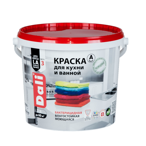 Краска в/д DALI для Кухни и Ванной (База А) 5л
