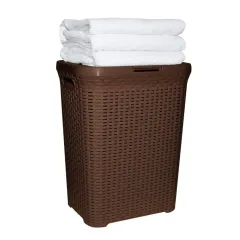 Корзина для белья VIOLET Ротанг прямоугольная коричневая (196547)