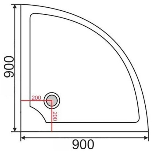 Поддон акриловый EVA GOLD 90х90х15см полукруглый ABS07