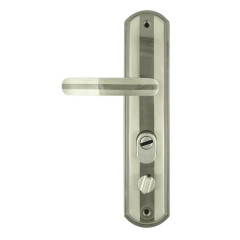 Ручки на планке ЭКО для кит. мет. дверей 200-68мм, мат.хром/черн. никель R (16404)