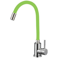 Смеситель для кухни SOLONE EZA4-F090 GN, зелёный гибкий излив