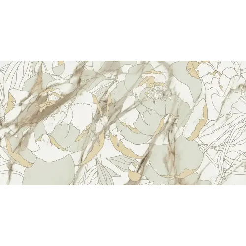 Плитка облицовочная 300*600*8,5 Тривия Декор 2 бежевый, глянец (TP3668H2)(в уп. 1,8 м2)