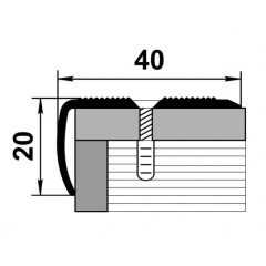 Порог-угол внешний 40*20мм 0,9 без покр. (Лука ПУ 06.900.001)
