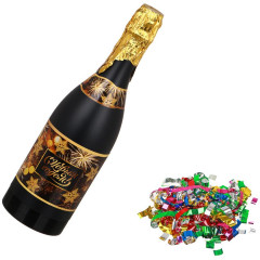 Хлопушка СНОУ БУМ (399-147) пневматическая, бутылка шампанского 32 см, наполнитель фольга, серпантин
