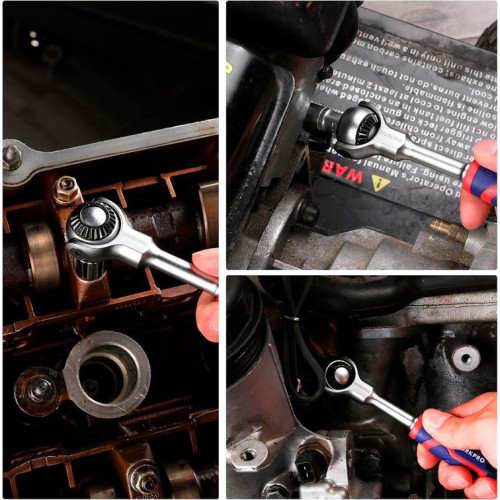 Трещотка WORKPRO поворотная 1/4