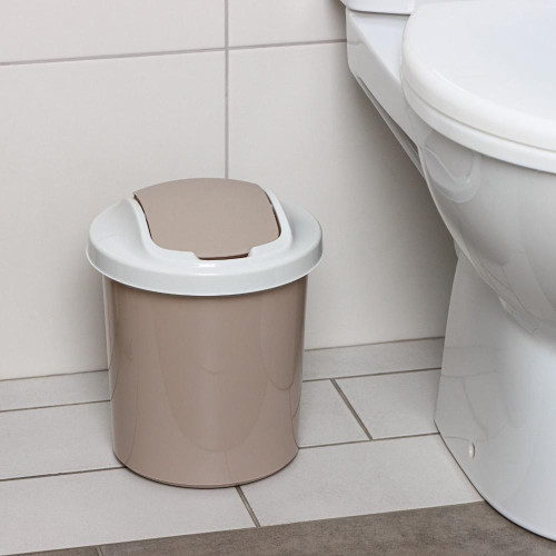 Ведро для мусора PALM 6л h=27см, d=22,5см, беж (835504)