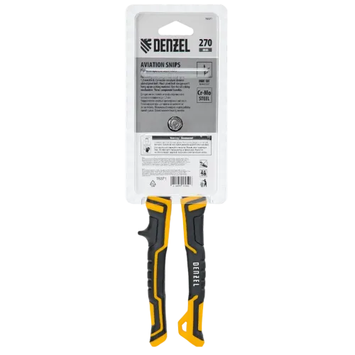Ножницы по металлу Denzel прямой и правый рез (78371)