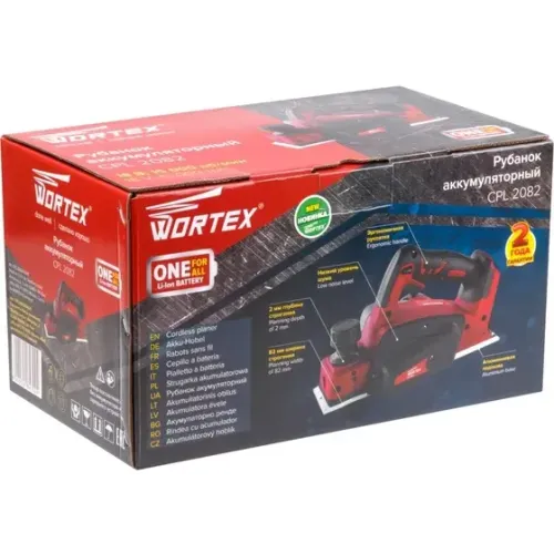 Акк Рубанок электрический WORTEX CPL 2082 (18В, 4Ач) (*20)