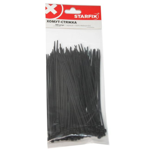 Стяжка кабельная STARFIX 2,5х100 черная (SMP-35386-100)