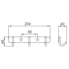 Вешалка FRUD R201-3 (3 крючка), хром