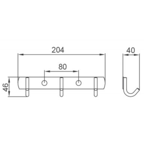 Вешалка FRUD R201-3 (3 крючка), хром