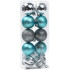 Шары новогодние набор 10шт, диаметр 5см бирюзовый/серебристый (10419994)