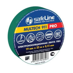 Изолента ПВХ 19мм х 25м зеленая SAFELINE (115080)