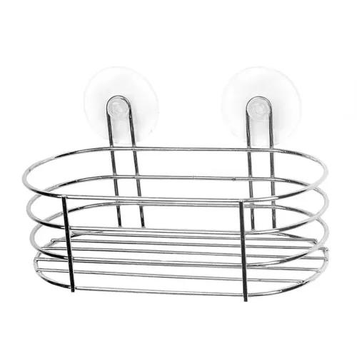 Полка для ванной 200х100мм Доляна на присосках, хром (2813041)