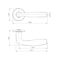 Ручки раздельные PUNTO R.ARC.R52.FORTUNA SN-3 мат.никель (47165)