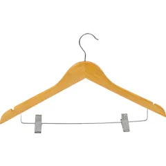 Вешалка для одежды РЫЖИЙ КОТ деревянная с клипсами (W2-C)