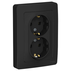 Розетка 2-ая 2P+E BLANCA  антрацит SchE BLNRS001026