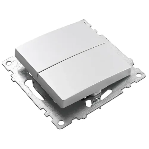 Выключатель 2-кл Катрин серебро GLS10-7104-03