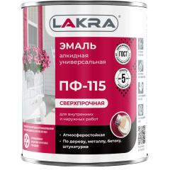 Эмаль ПФ-115 Лакра Черный 0,9кг Л-С