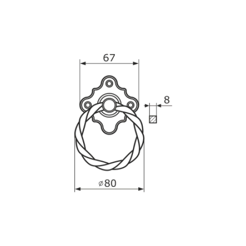 /Ручка-кольцо РК-80 мод.3 (черн.) (15639)