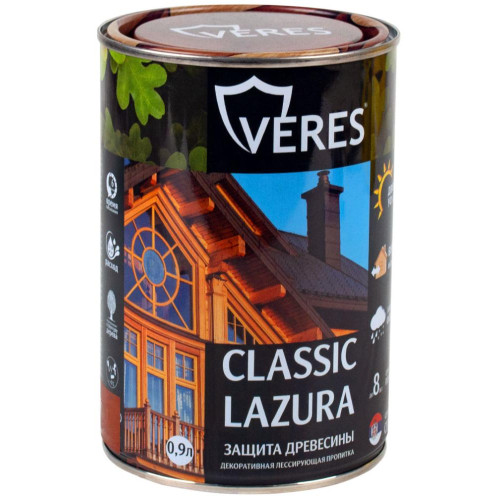 Декоративная пропитка для дерева Veres Классик № 2 Сосна 0,9 л