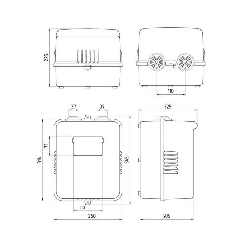 Корпус для газового счетчика ШСп-1,2 (110mm) пластиковый с окном 