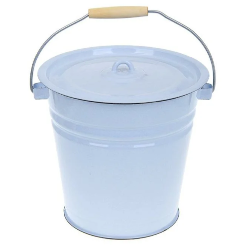 Ведро эмаль 12л с крышкой 2с28 без рисунка Северсталь